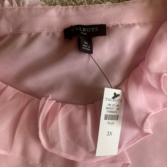 Talbots Pink Ruffled Chiffon Blouse - Picture 3 of 3